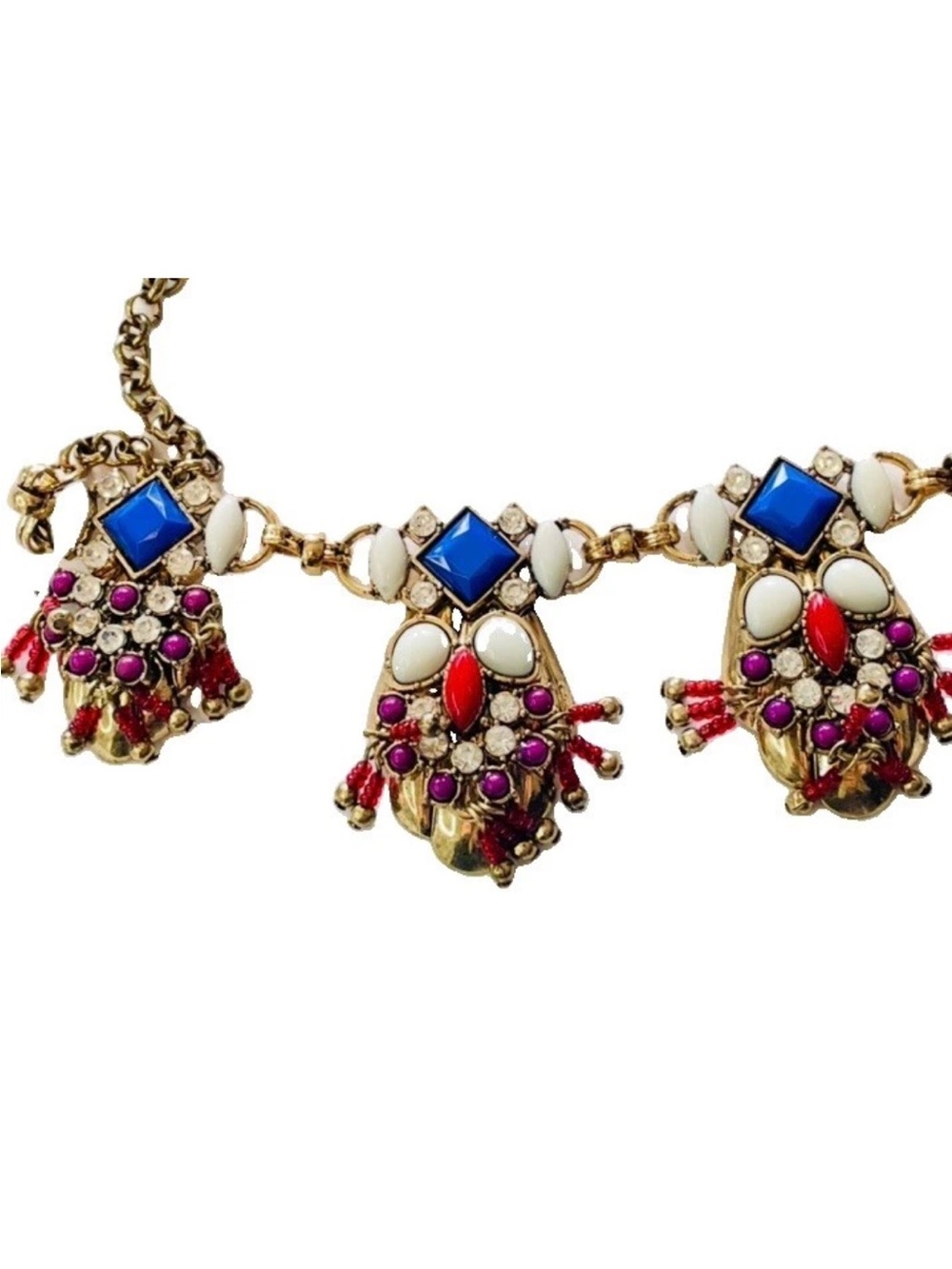 Vintage 59’s Women's Multicolor Statement Necklace with Red White Blue Jewelry